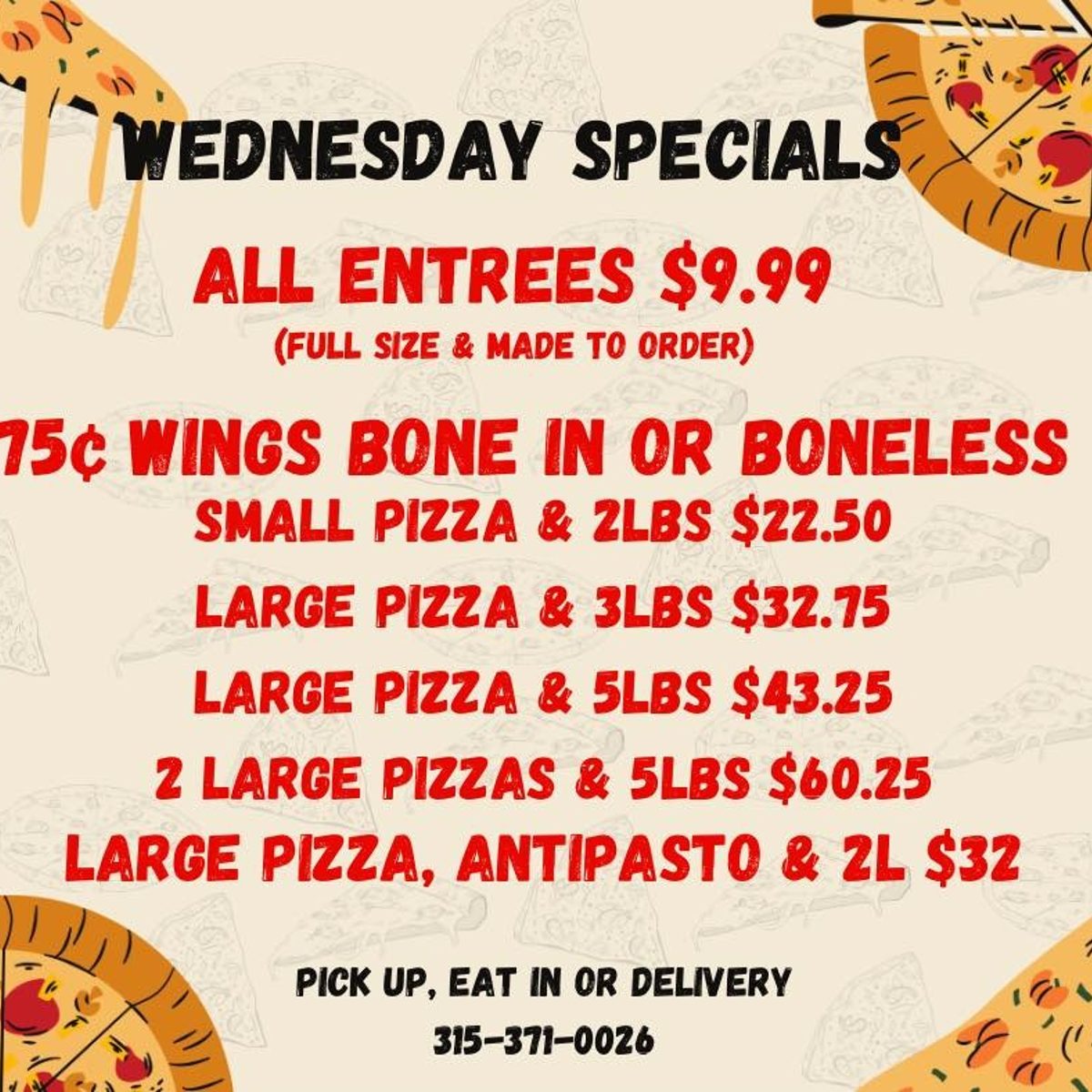Wednesday Specials