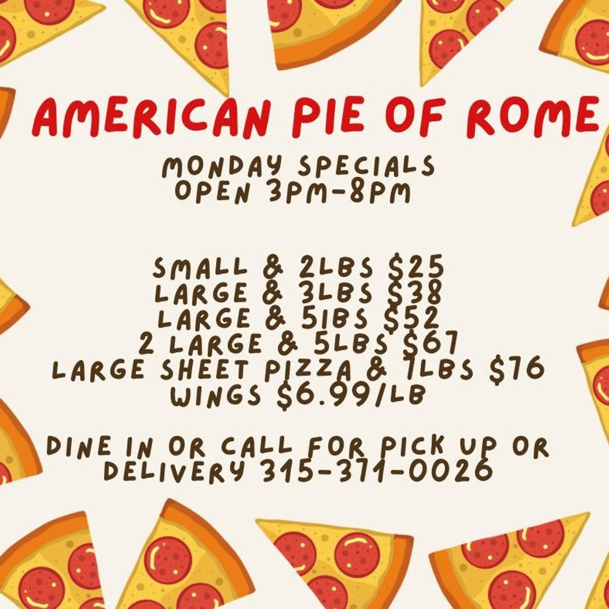 Monday Specials
